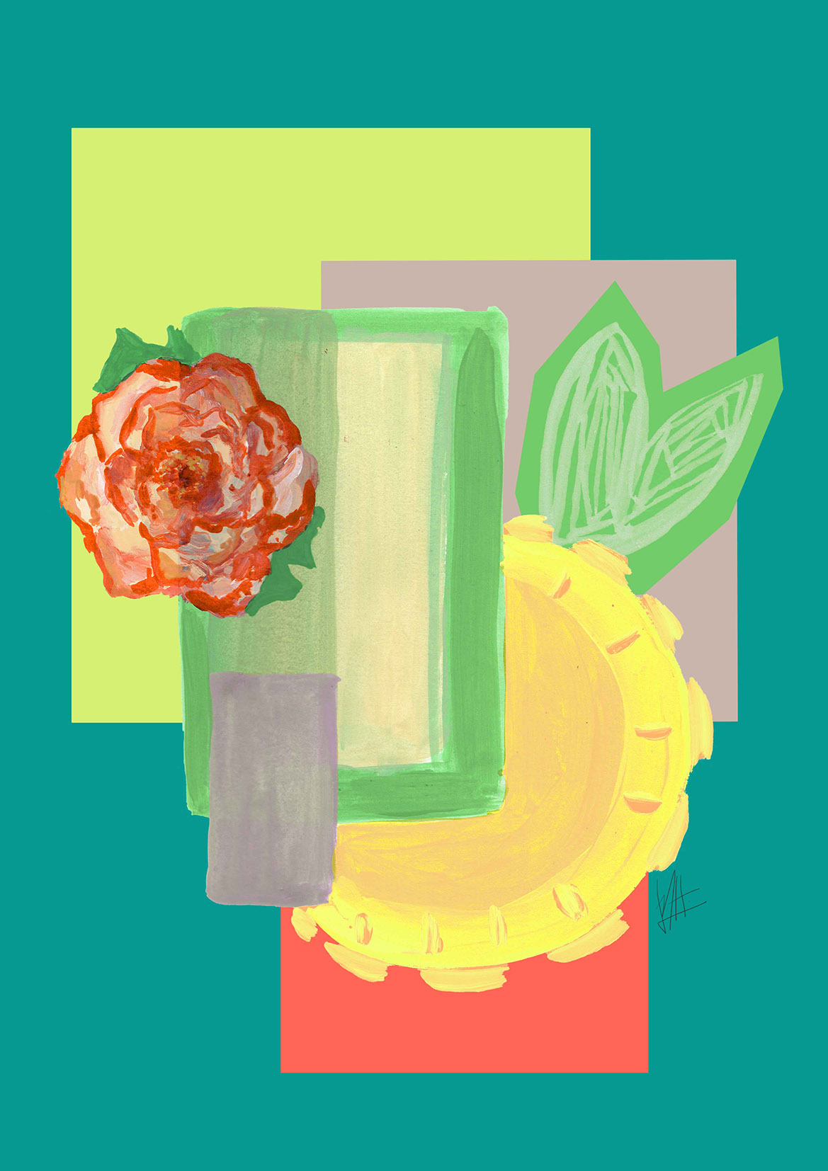 Rosa e Sol – Rosa e Sol botanical modern wall art fine art print A4 A3 1