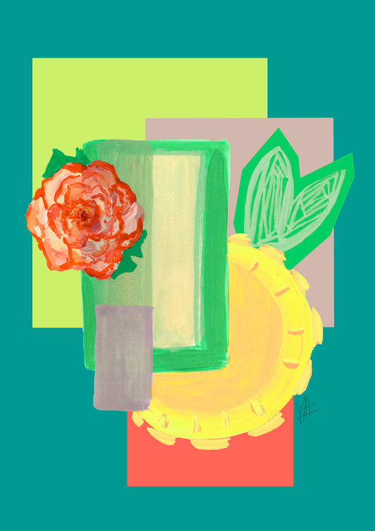 Rosa e Sol – Rosa e Sol botanical modern wall art fine art print A4 A3 1