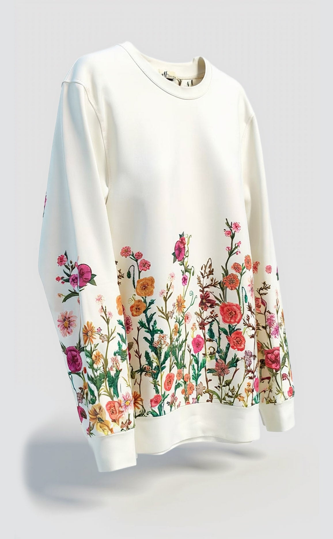 Sweatshirt Jardim das flores branco – Bio-Baumwolle – Exklusiver Print – Sweatshirt Jardim das Flores White Organic Cotton 2