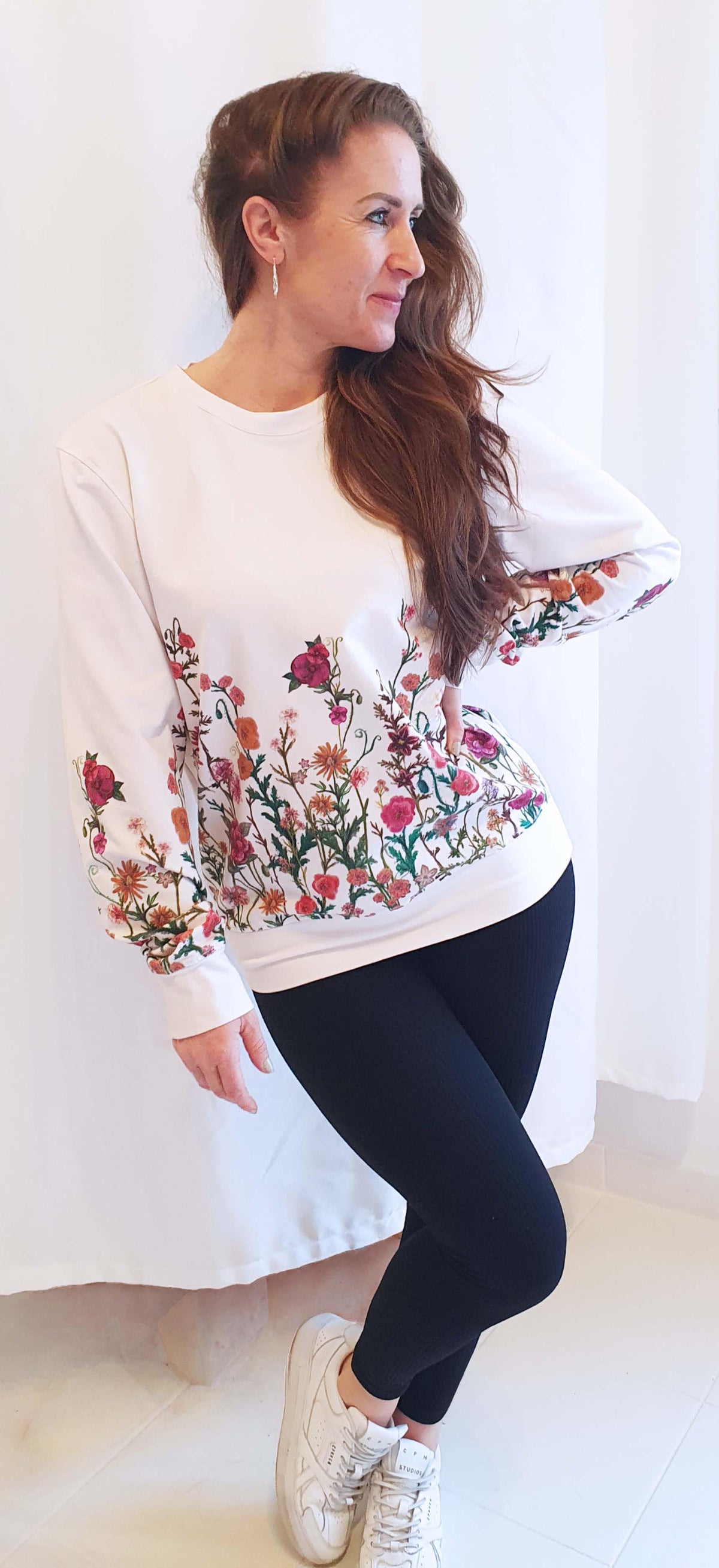 Sweatshirt Jardim das flores branco – Bio-Baumwolle – Exklusiver Print – Sweatshirt Jardim das Flores White Organic Cotton 4