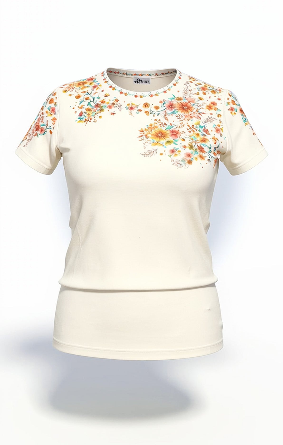 T-Shirt Flores de Aquarela – Bio-Baumwolle - Exklusiver Print